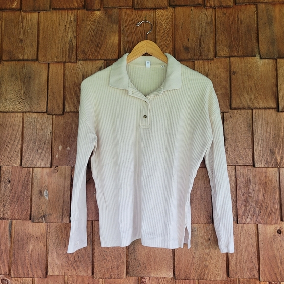 KOTN Sweaters - Cream ribbed polo
